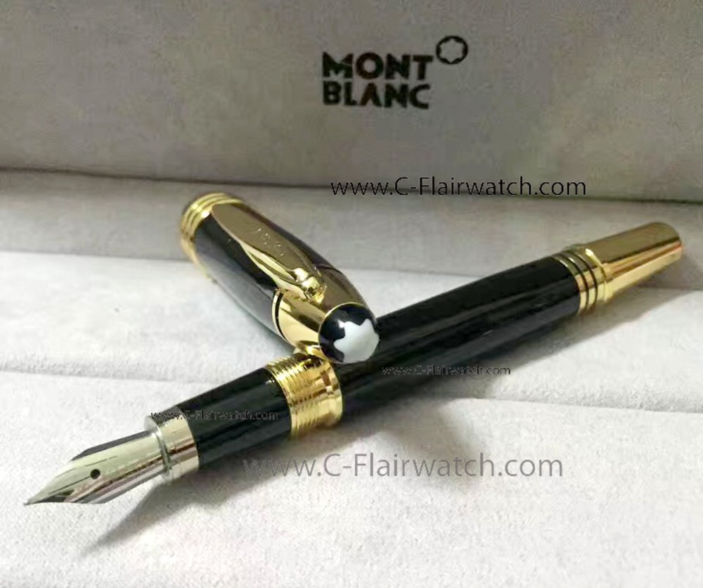 New Montblanc Black&Gold Fountain Pen - JFK Special Edition